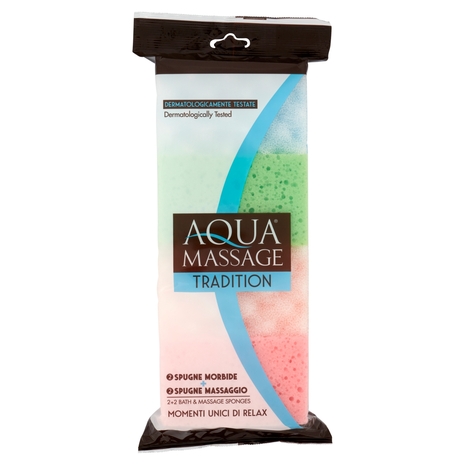 Aquamassage Tradition 2 Spugne Morbide + 2 Spugne Massaggio